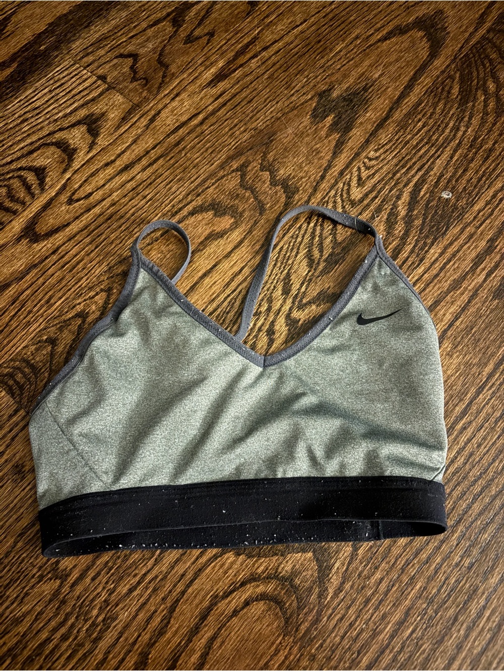 Nike Women's Sage Grey & Black Light Support Sports Bra